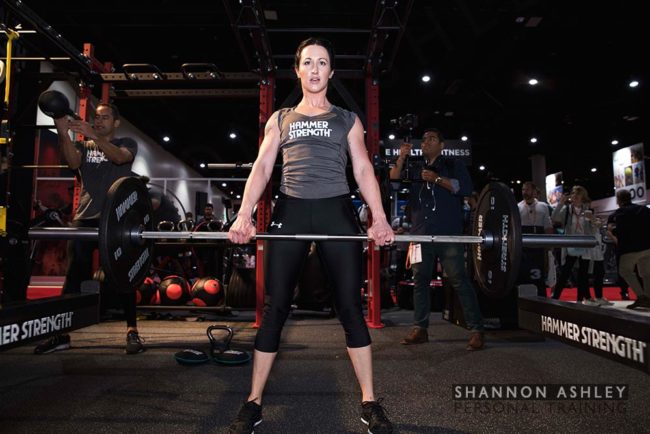 Working out with Life Fitness at IHRSA 2018 San Diego